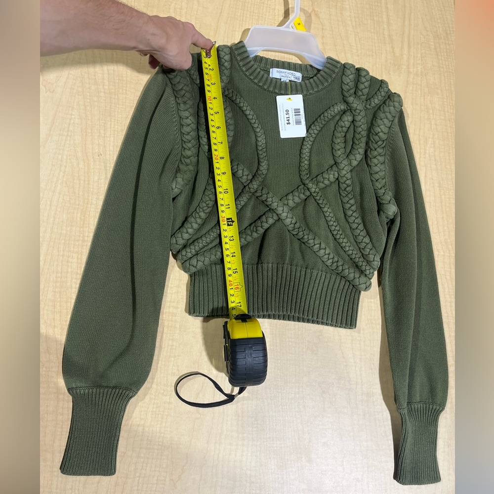 Green Cable Knit Sweater
